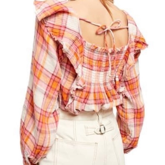 Free People Siena Plaid Pullover LongSleeve Top - Picture 3 of 14